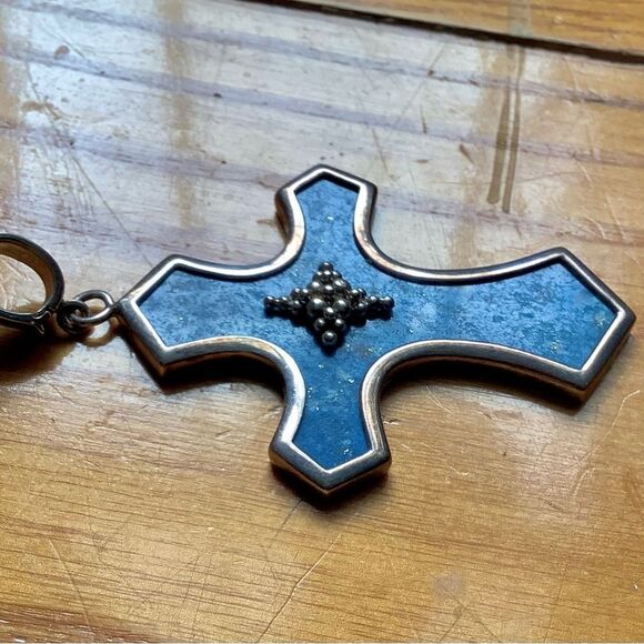 Whitney Kelly Sterling Silver & Lapis signed cross. Vintage - Picture 3 of 10